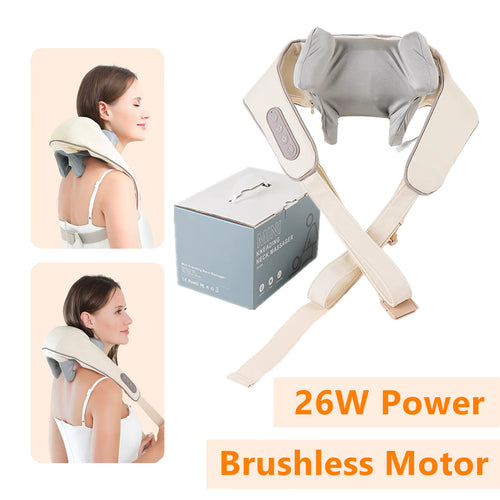 26W Wireless Trapezius Neck & Shoulder Massager with Heat – 2 Modes, 2 Intensities
