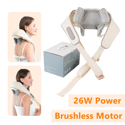 26W Wireless Trapezius Neck & Shoulder Massager with Heat – 2 Modes, 2 Intensities